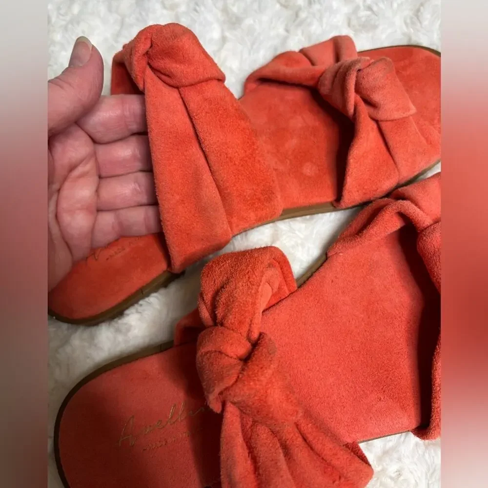 Avellini NEW Coral Suede Double Knot Strap Slip On Sandals 10 - Picture 3 of 4